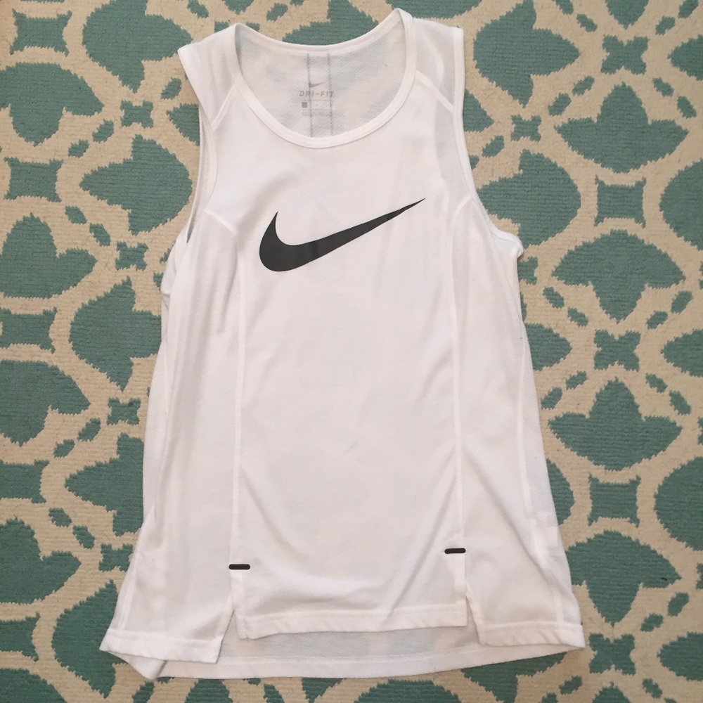 White and Black Nike Dry Fit Tank Top